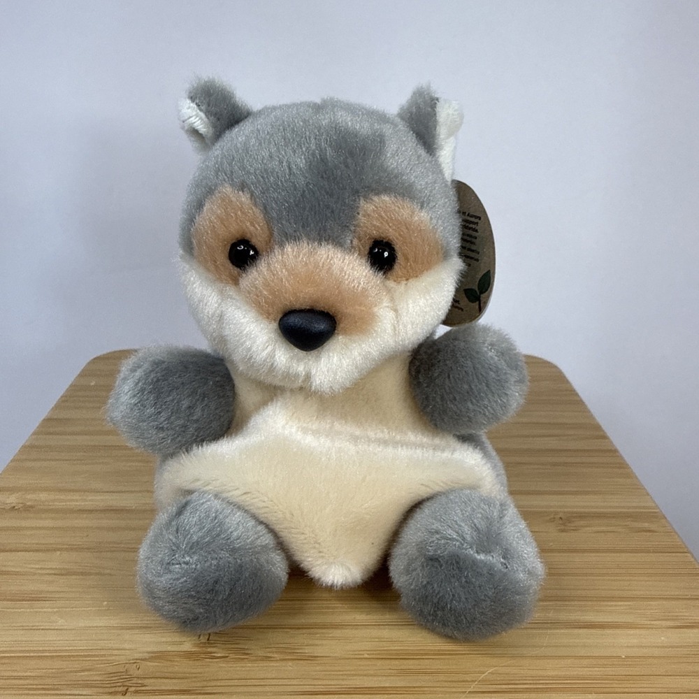 Lucian Wolf Palm Pals Plush Toy Cute Grayโ Wolf 5.5" Stuffed Animal Forest